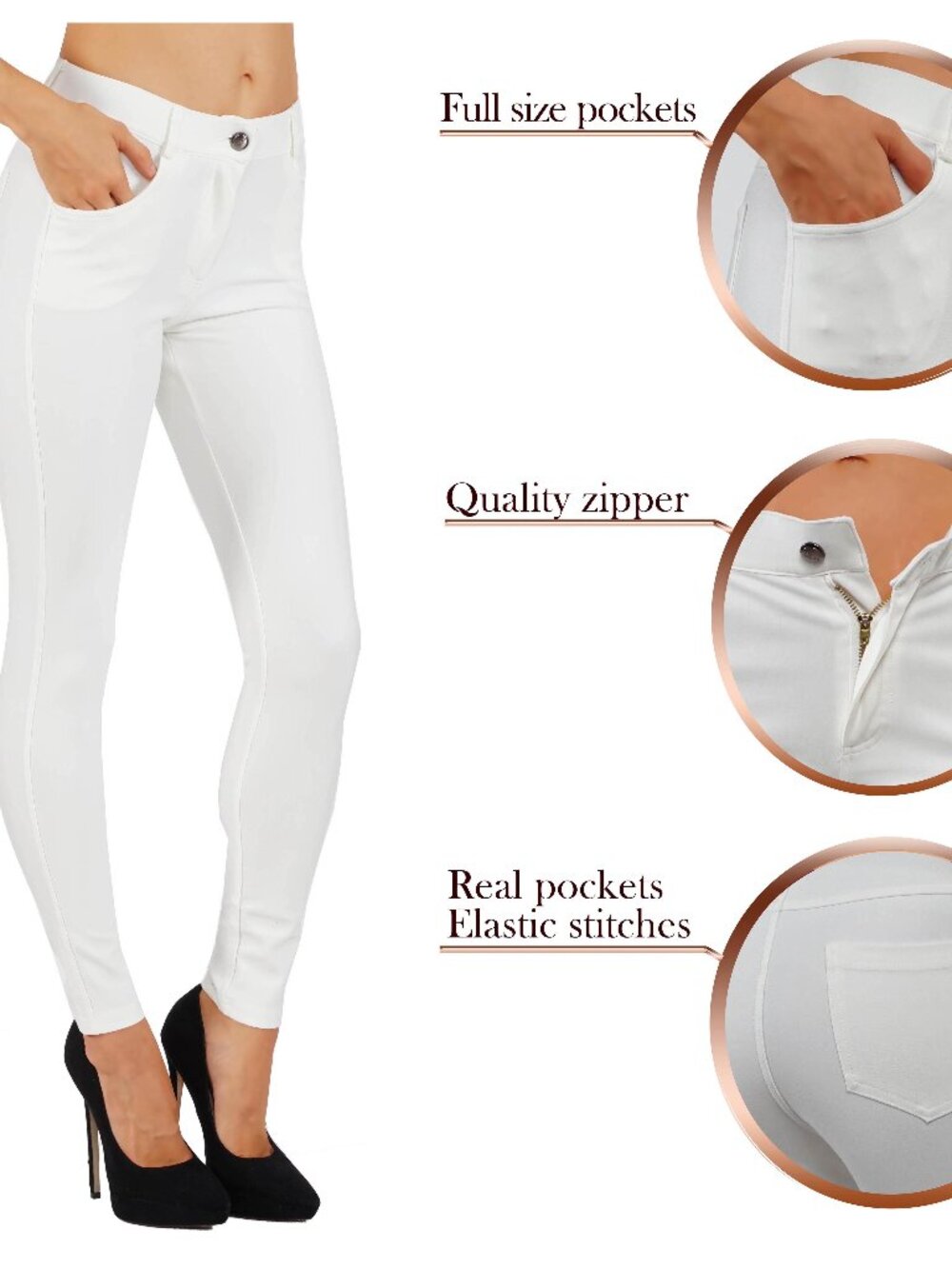 NWT Casual Office Pants Slim Women's Jean Look Buttery Soft Jeggings 01 - Picture 1 of 8